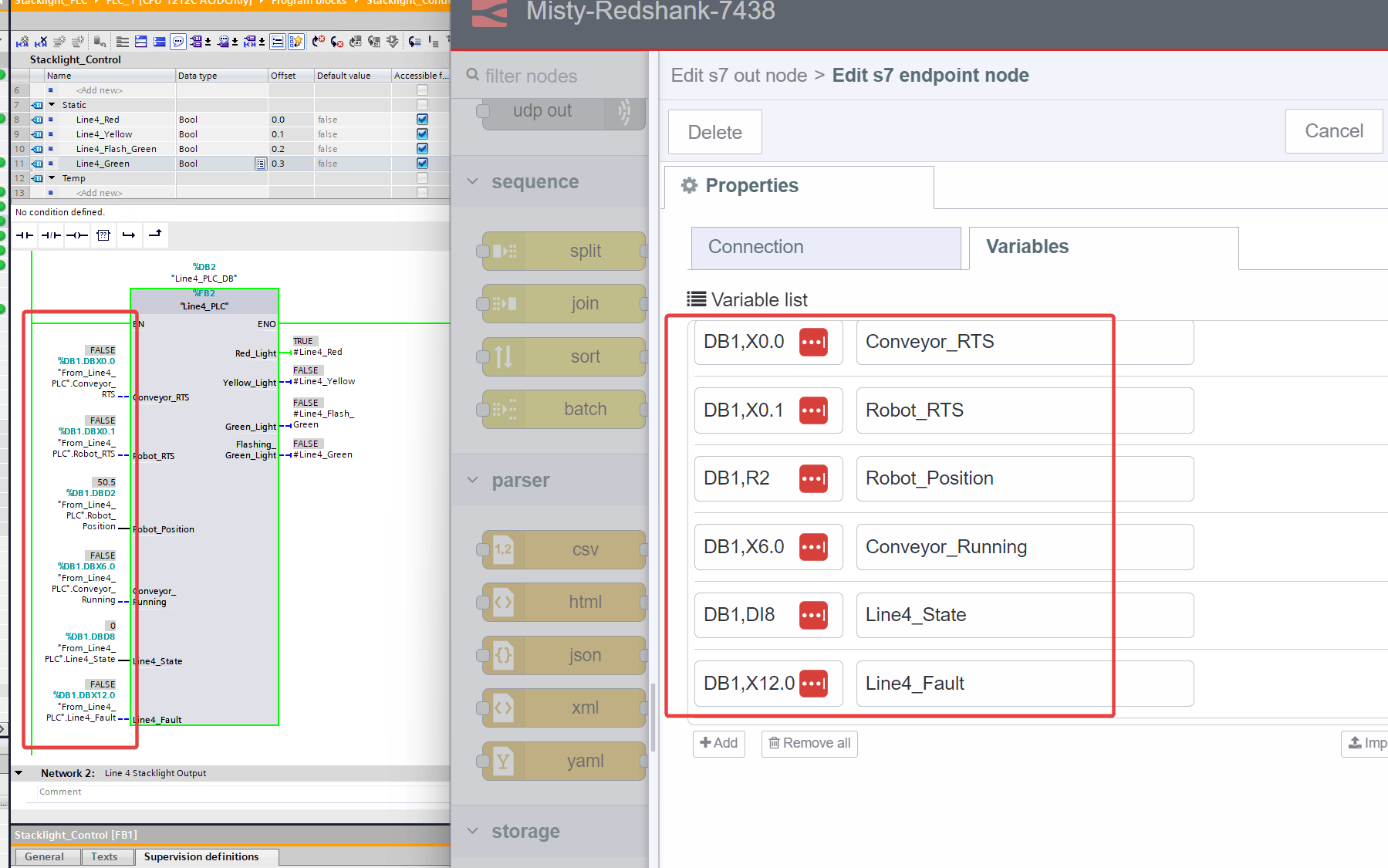 Screenshot of s7 endpoint Variables "Screenshot of s7 endpoint Variables"