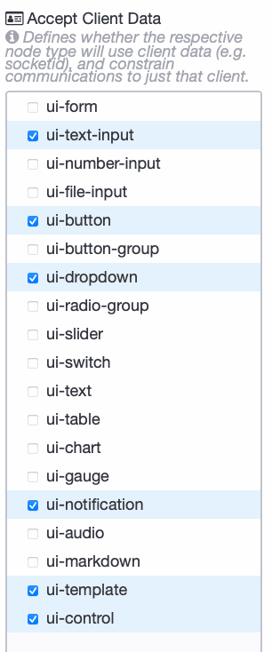 Enabling client data in the Dashboard 2.0 settings to include metadata from specific widgets.