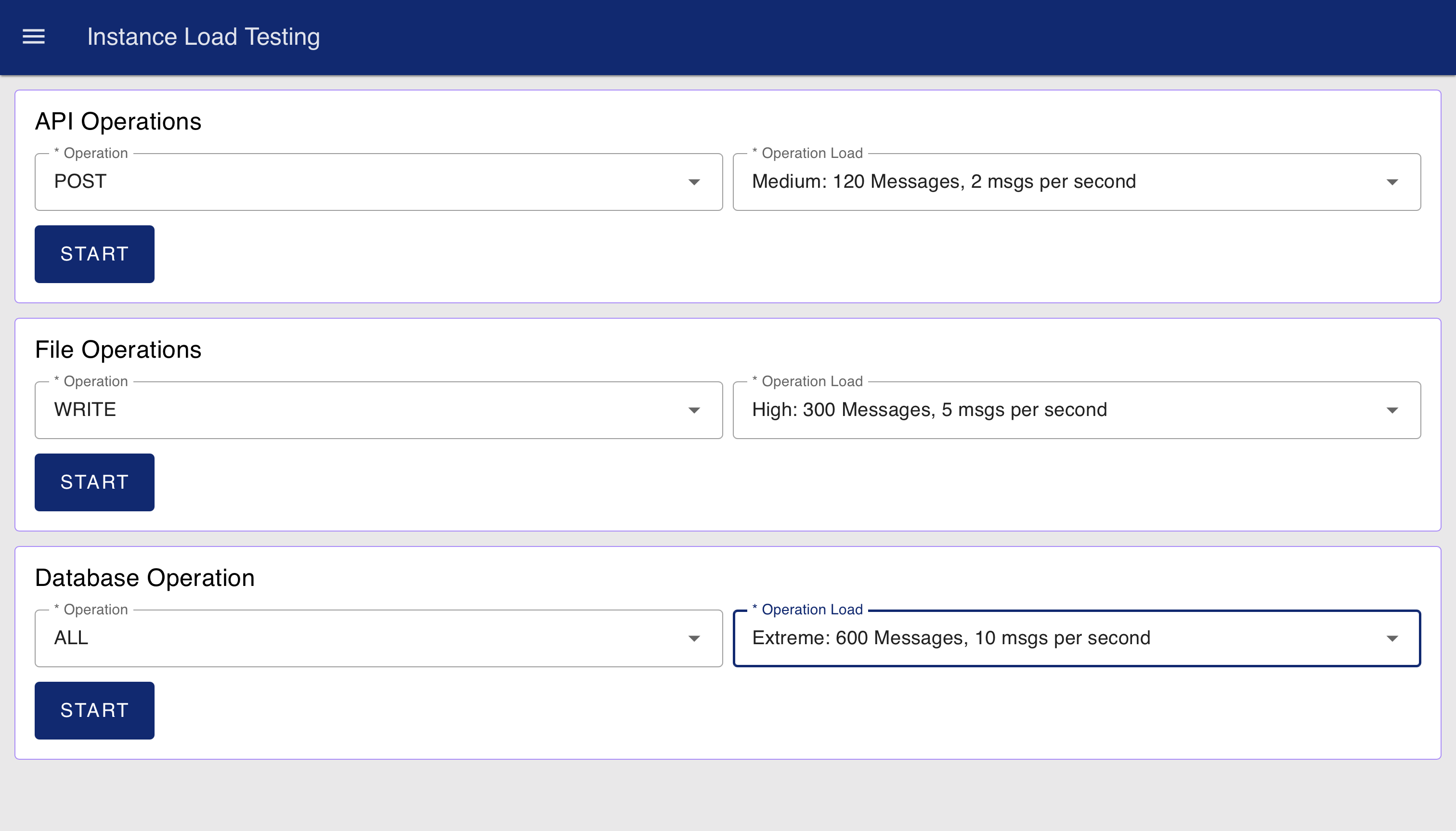 Dashboard Interface to Run tests